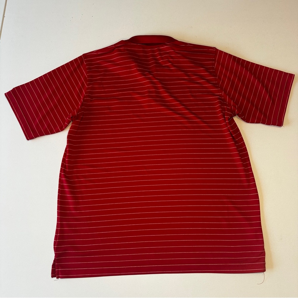 NY GIANTS Men's Antigua Short Sleeve Red/White Stripe Polo Shirt - Picture 7 of 7